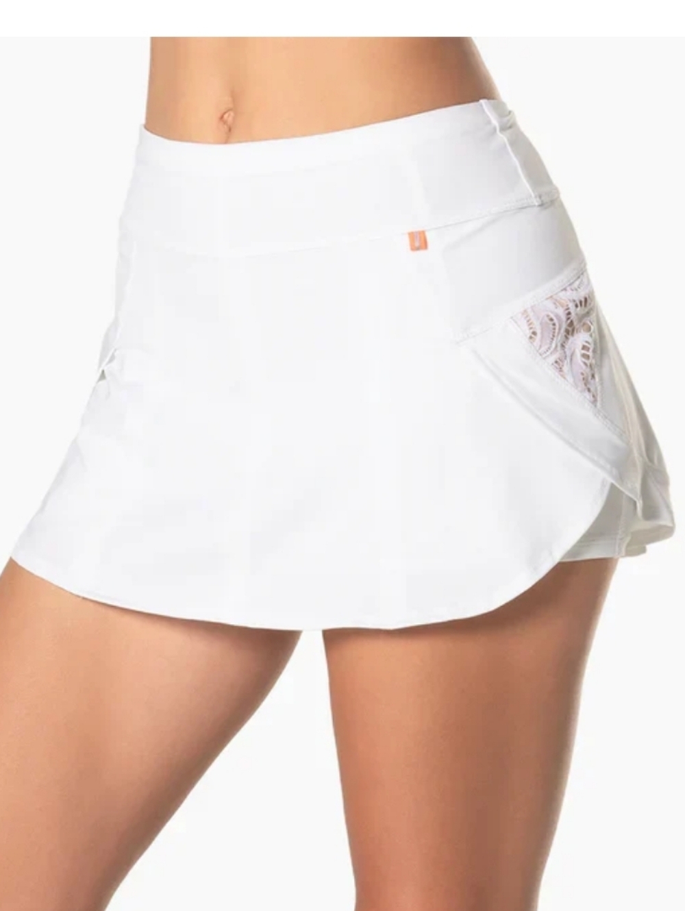 Lucky in Love Lace Track tennis Skirt white sz Medium Perfect